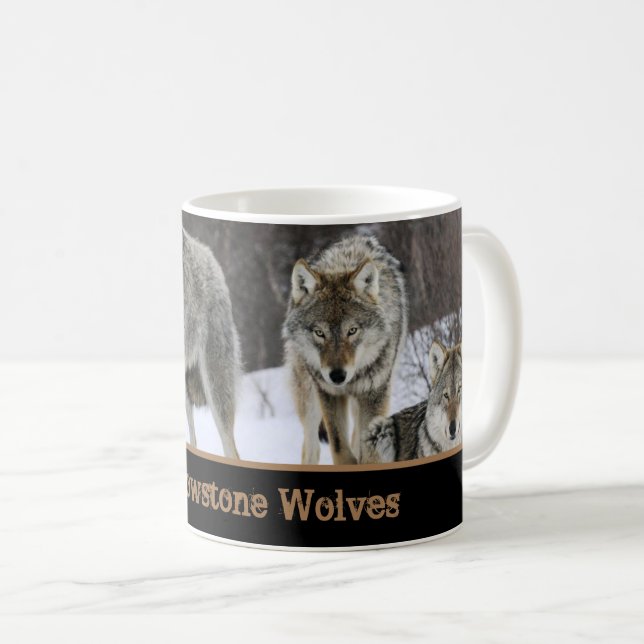 Yellowstone-Wolf-Kaffee-Tasse Kaffeetasse (VorderseiteRechts)