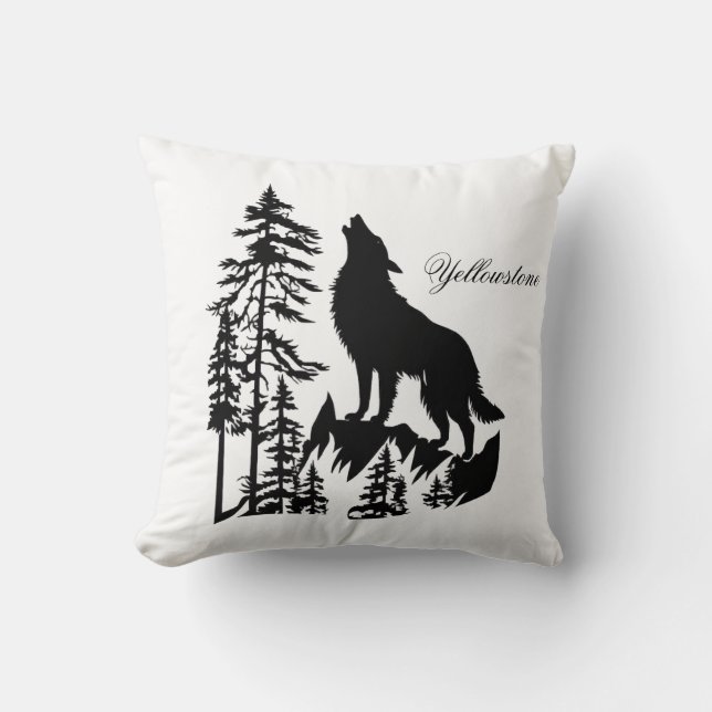 Yellowstone Wolf Pillow Kissen (Vorderseite)