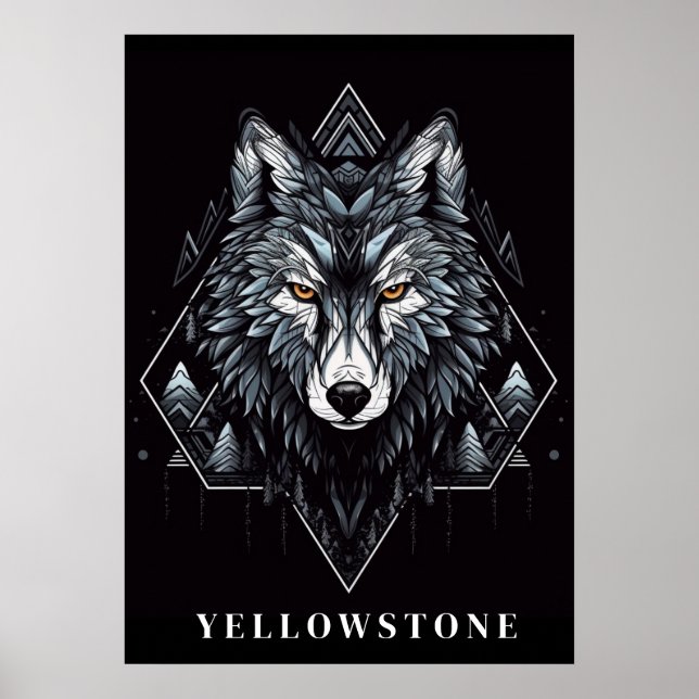 Yellowstone Wolf Poster Art (Vorne)