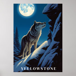 Yellowstone Wolf Poster Art