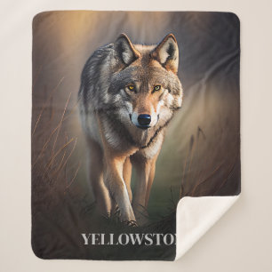 Yellowstone Wolf Sherpa Blanket Sherpadecke