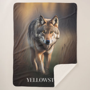 Yellowstone Wolf Sherpa Blanket Sherpadecke