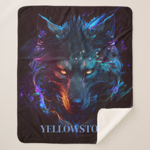 Yellowstone Wolf Sherpa Blanket Sherpadecke