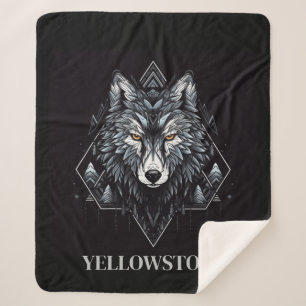 Yellowstone Wolf Sherpa Blanket Sherpadecke
