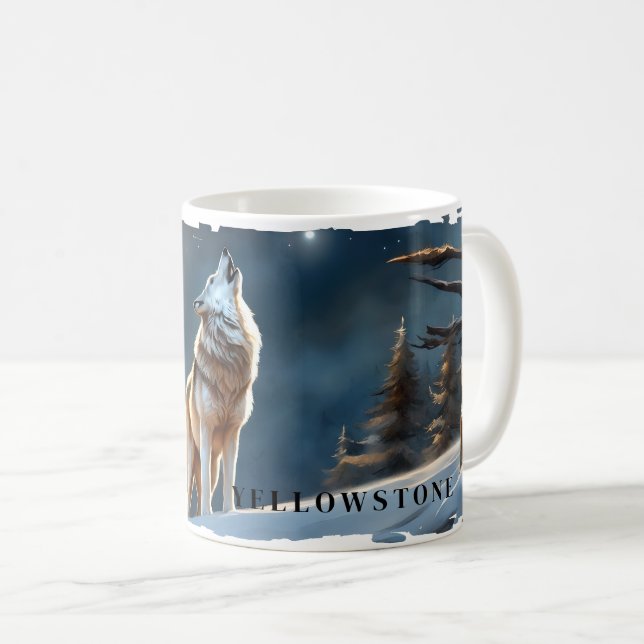 Yellowstone Wolf-Tasse Kaffeetasse (VorderseiteRechts)