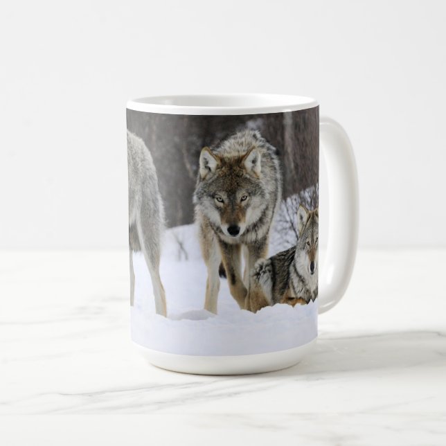 Yellowstone Wölfe Kaffeepause Tasse (VorderseiteRechts)