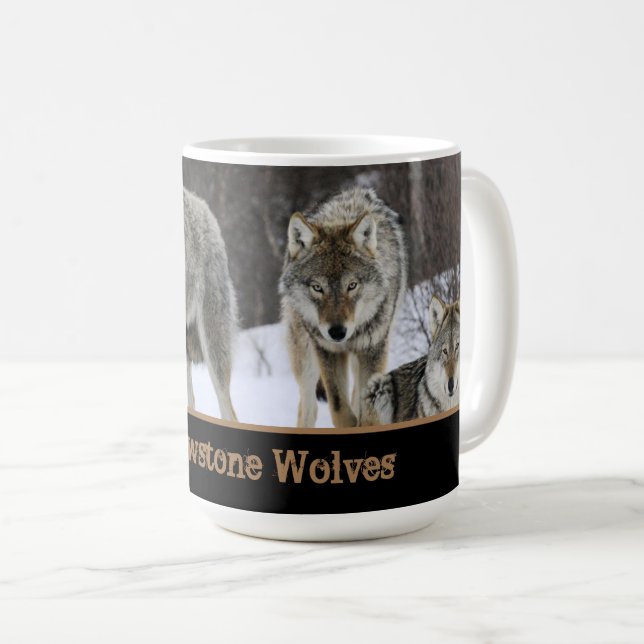 Yellowstone Wölfe Kaffeepause Tasse (VorderseiteRechts)
