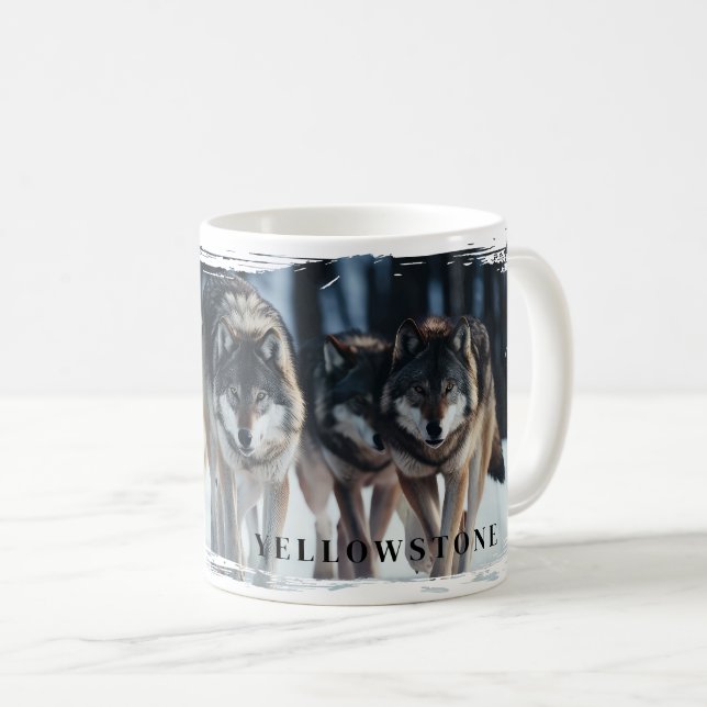 Yellowstone Wolves-Tasse Kaffeetasse (VorderseiteRechts)