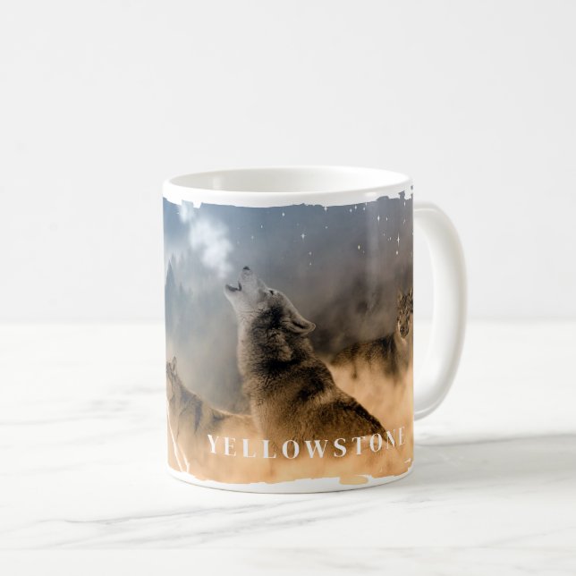 Yellowstone Wolves-Tasse Kaffeetasse (VorderseiteRechts)