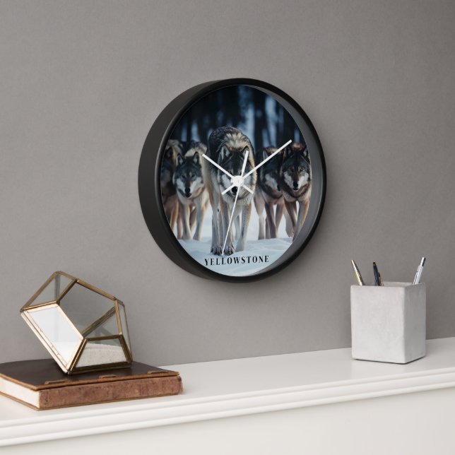 Yellowstone Wolves Uhr (Büro)