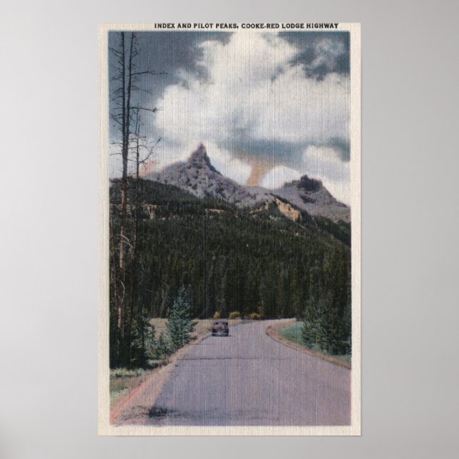 Yellowstone, WY - Index- und Pilot-Peaks, Cola Poster (Vorne)