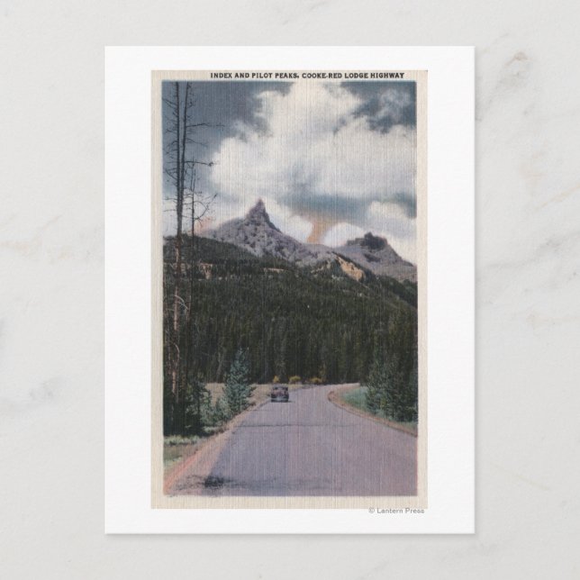Yellowstone, WY - Index- und Pilot-Peaks, Cola Postkarte (Vorderseite)