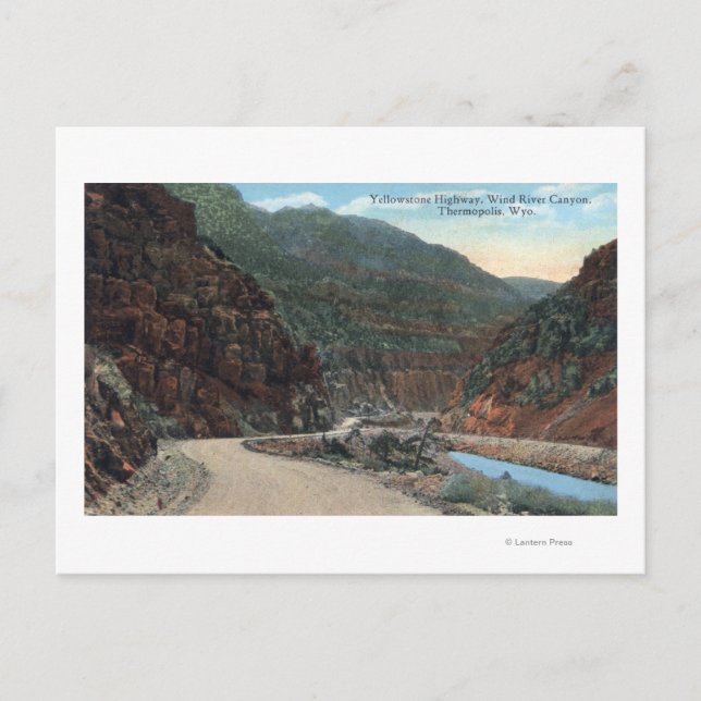 Yellowstone, WY - Yellowstone Highway und Wind 2 Postkarte (Vorderseite)