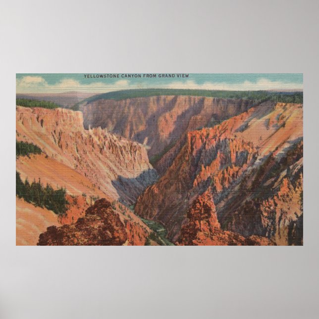 Yellowstone, WYView vom Yellowstone Canyon Poster (Vorne)