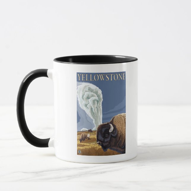 YellowstoneBison mit Alt Treu Tasse (Links)