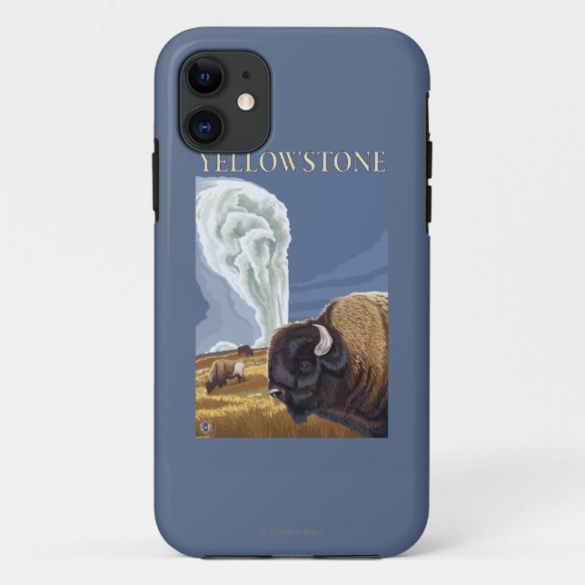 YellowstoneBison mit altem zuverlässigem Case-Mate iPhone Hülle (Rückseite)