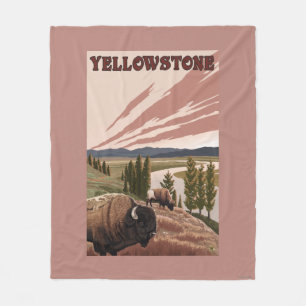 YellowstoneBison Szene Fleecedecke