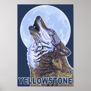 YellowstoneHowling Wolf Poster