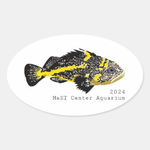 Yellowstripe Rockfish 2024 - Klassische Rundkleber Ovaler Aufkleber