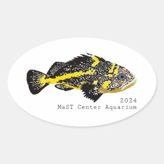 Yellowstripe Rockfish 2024 - Klassische Rundkleber Ovaler Aufkleber