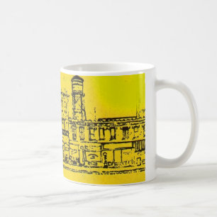 Yellowville-Häuser und -Zuhause und Wasserturm Tasse