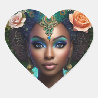 Yemaya Afrikanische Meergoddess Meerjungfrau Stick Herz-Aufkleber