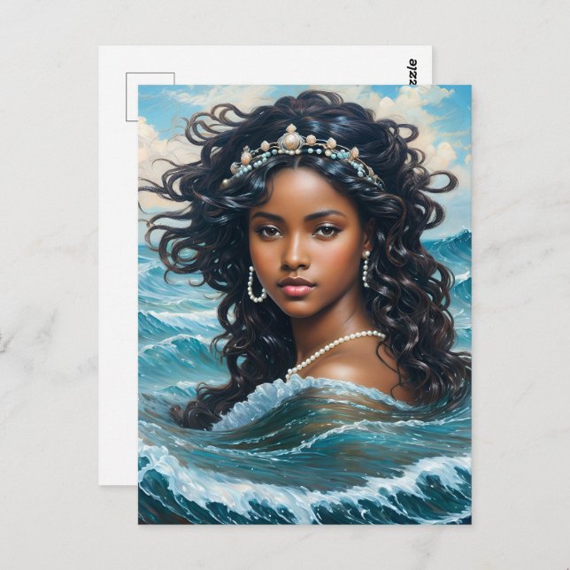 Yemaya Orisha Water Goddess Ocean Art Postkarte (Vorne/Hinten)