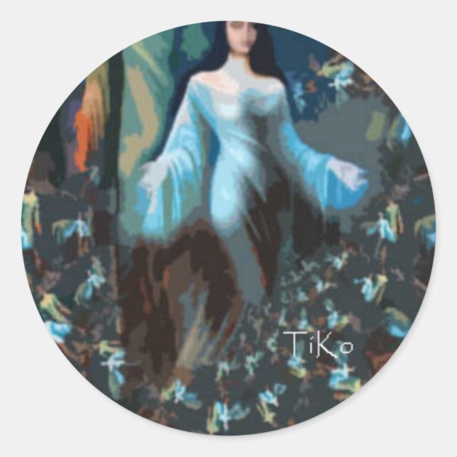 Yemaya Runder Aufkleber (Vorderseite)