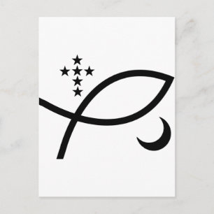 Yemaya Veve in Schwarz Postkarte