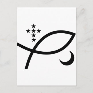 Yemaya Veve in Schwarz Postkarte