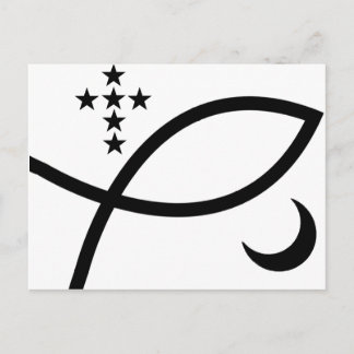 Yemaya Veve in Schwarz Postkarte