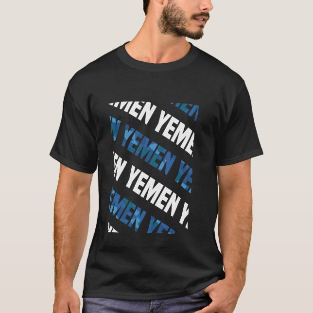 Yemen Camouflage Pattern Blue Camouflage T-Shirt (Vorderseite)