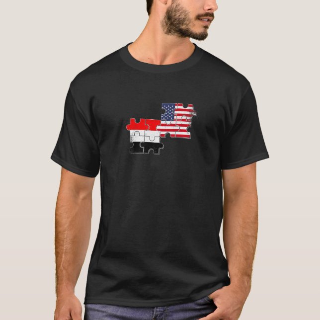 Yemen USA Yemeni American Flag   T-Shirt (Vorderseite)