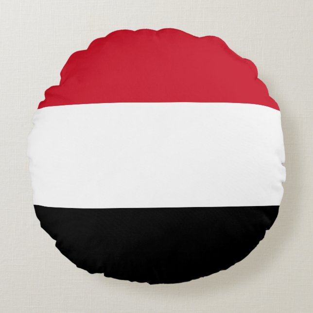 Yemeni Flag Rundes Kissen (Vorderseite)