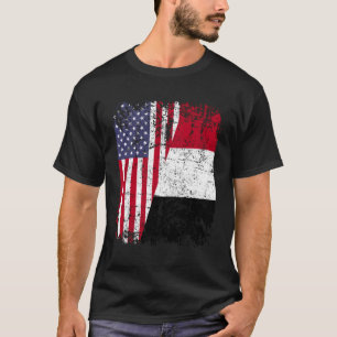 Yemeni Roots Halbamerikanischer Flaggenjemen T-Shirt