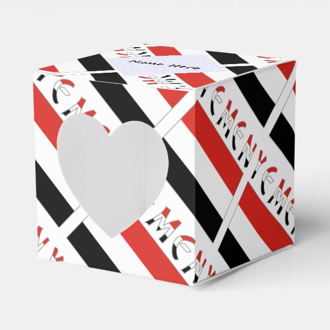 Yemeni Yemeni Flag geteerte schwarze Personalisier Geschenkschachtel (Vorderseite)