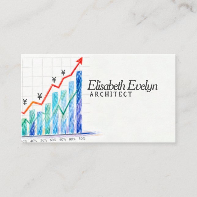 Yen Currency Growth Chart Visitenkarte (Vorderseite)