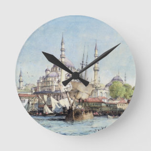 Yeni Jami und St. Sophia vom goldenen Horn, Winkel Runde Wanduhr