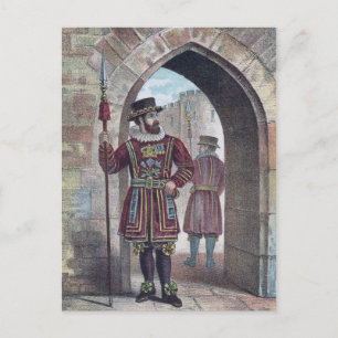 Yeoman Warder im Tower von London Postkarte