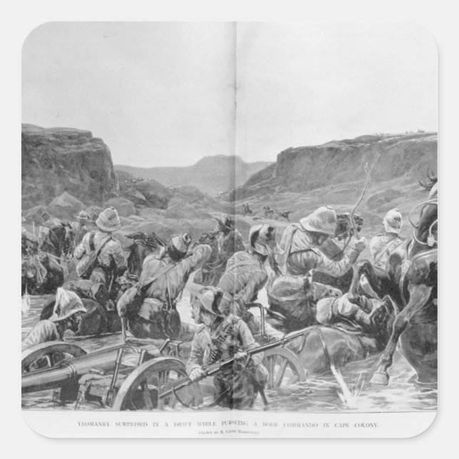 Yeomanry überrascht in einem Abdrift Quadratischer Aufkleber (Vorderseite)