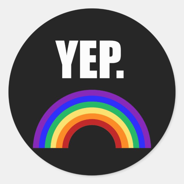 Yep Funny Gay Pride Stickers (Vorderseite)