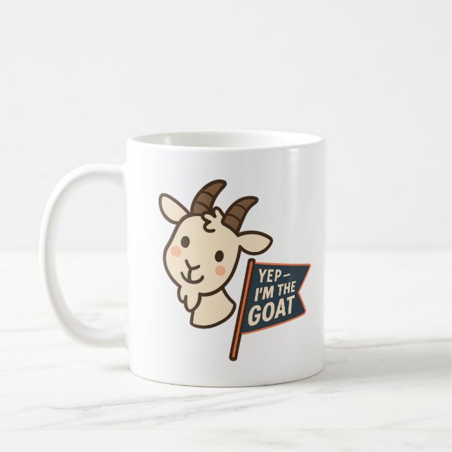 Yep I'm The GOAT Cute Funny Goat Head Design Kaffeetasse (Links)