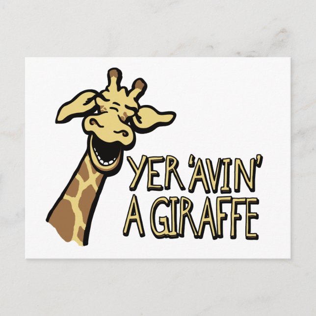 Yer 'avin' eine Giraffe Slang Cockney Spaß Postkar Postkarte (Vorderseite)