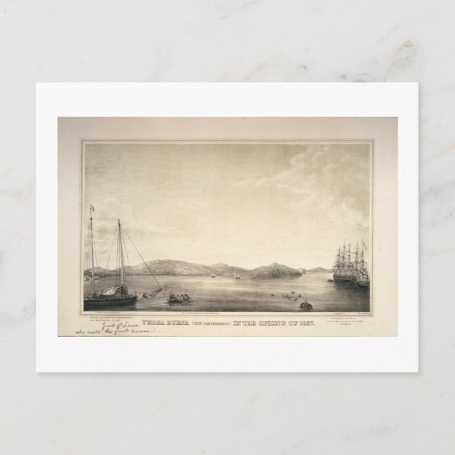 Yerba Buena (jetzt San Francisco) Frühjahr 1837 Postkarte (Vorderseite)