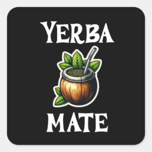 Yerba Mate Quadratischer Aufkleber