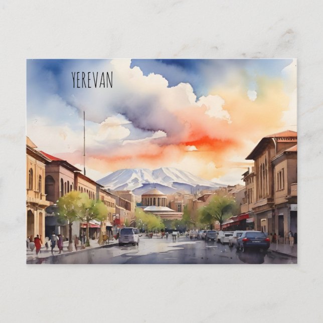 Yerevan Aquarellkunst Postkarte (Vorderseite)