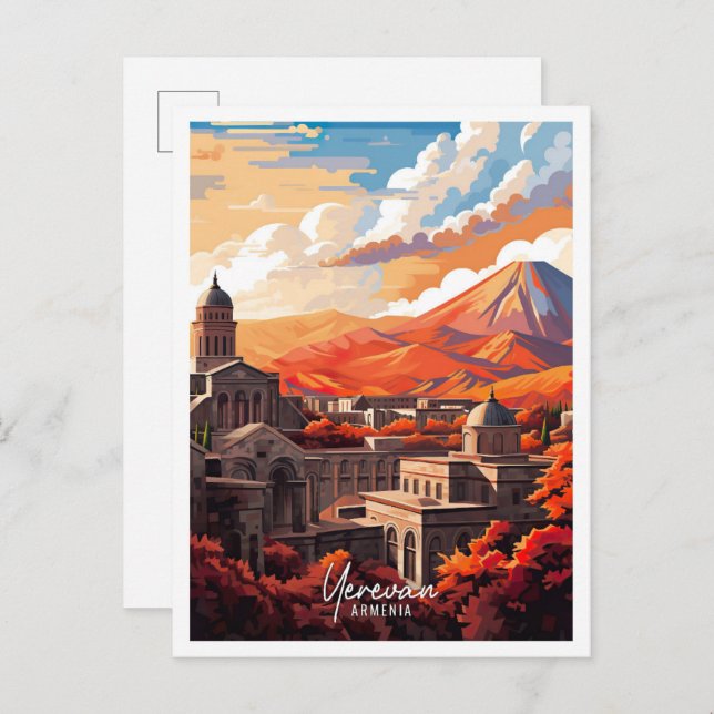 Yerevan Armenia Art Vintage Reisevorführung Postkarte (Vorne/Hinten)