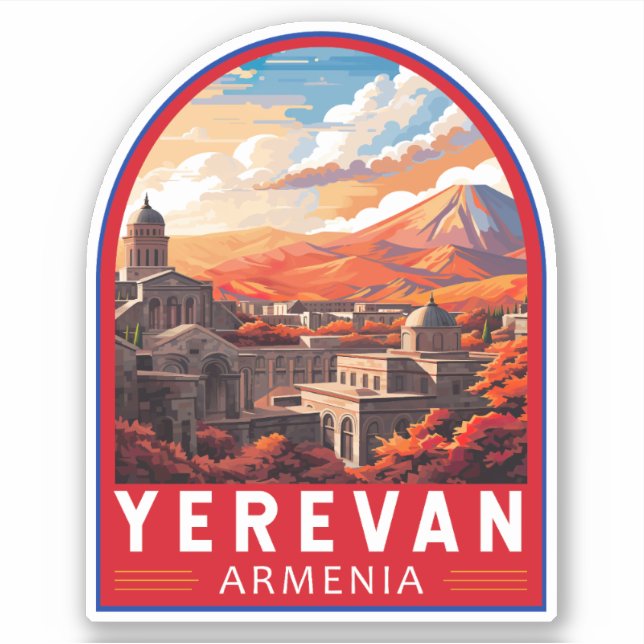 Yerevan Armenia Reisen Kunst Vintag Aufkleber (Vorderseite)