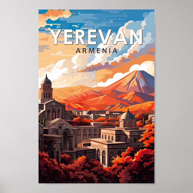Yerevan Armenia Reisen Kunst Vintag Poster (Vorne)