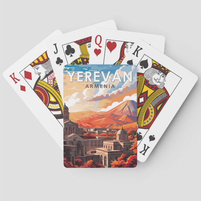 Yerevan Armenia Reisen Kunst Vintag Spielkarten (Rückseite)